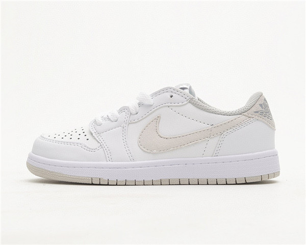Youth Running Weapon Air Jordan 1 White Low Top Shoes 0058